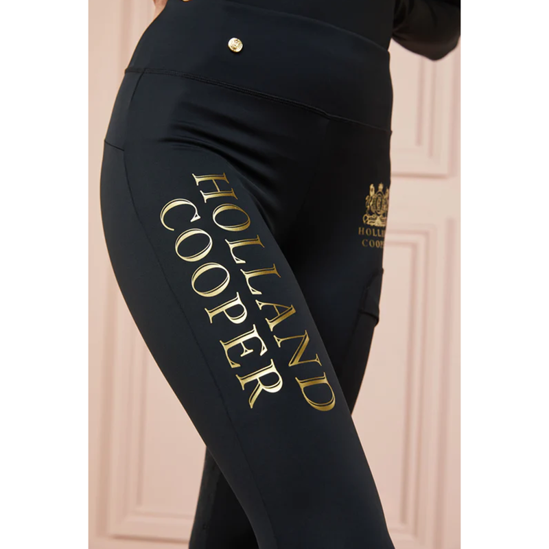 Holland Cooper Sport Legging - Black/Gold-4